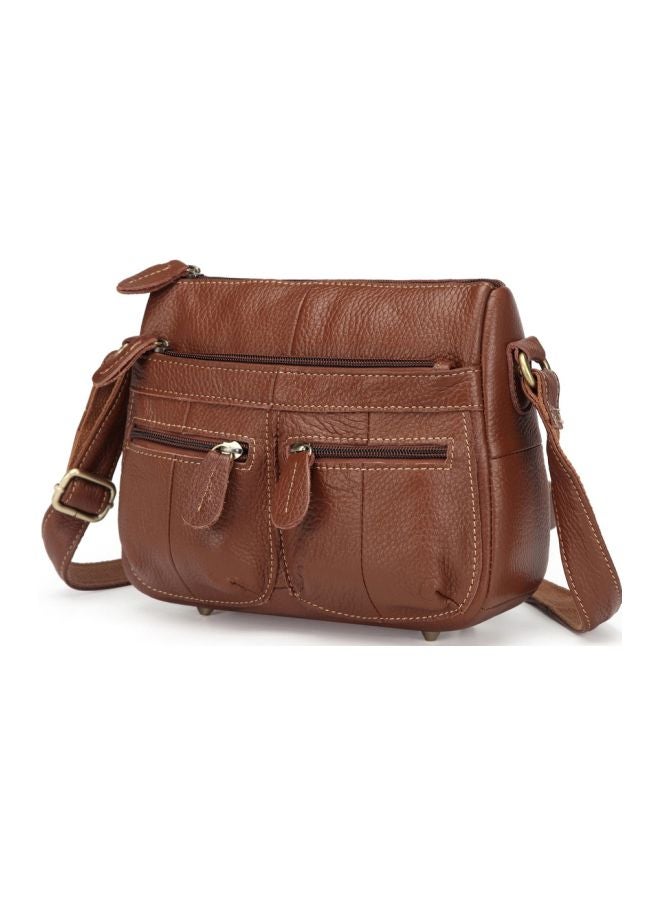 بيوينتي حقيبة كروس من الجلد بني - Image 3