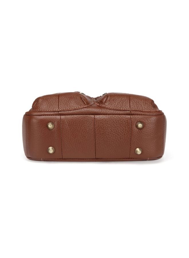 بيوينتي حقيبة كروس من الجلد بني - Image 4