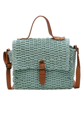 Sweet Ladylike Handmade Weave Design Versatile Handbag Green/Brown - v1589549356/N36708737A_1