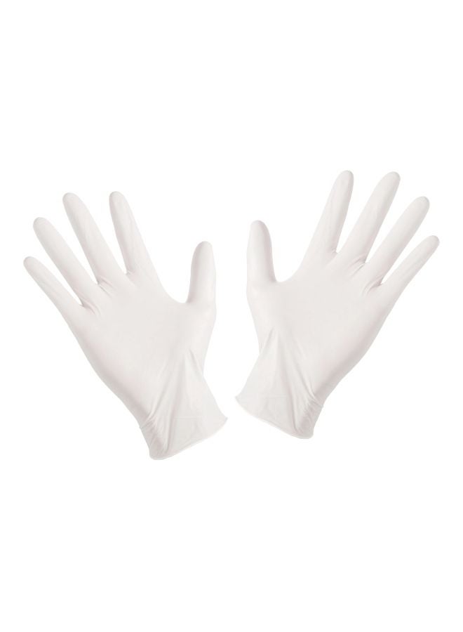 Generic 100-Piece Disposable Latex Hand Gloves Medium White  - Image 1