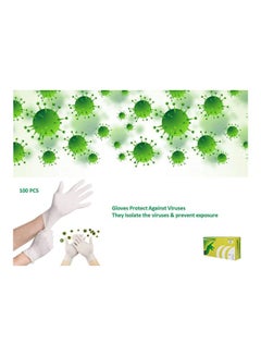Generic 100-Piece Disposable Latex Hand Gloves Medium White  - Image 2
