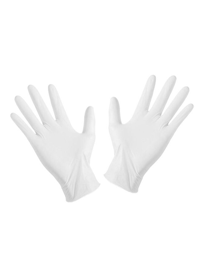 100-Piece Disposable Latex Hand Gloves White 22x6.80x12cm - Image 1