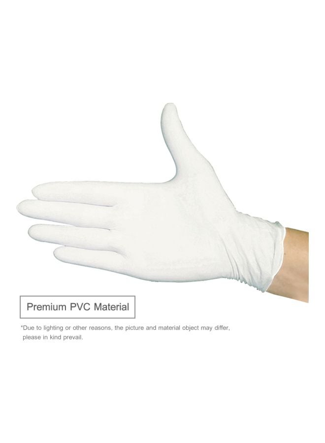 100-Piece Disposable Latex Hand Gloves White 22x6.80x12cm - Image 2