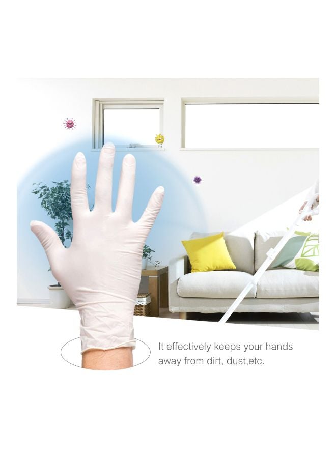 100-Piece Disposable Latex Hand Gloves White 22x6.80x12cm - Image 4