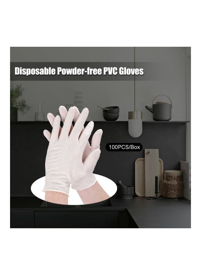 100-Piece Disposable Latex Hand Gloves White 22x6.80x12cm - Image 5