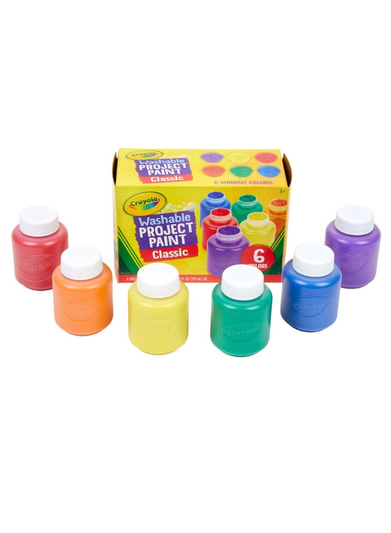 كرايولا مجموعة طلاء قابلة للغسل للأطفال من 6 قطع متعدد الألوان
