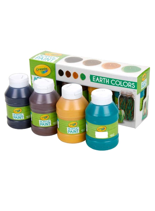 Crayola Pack Of 4 Earth Tones Multi-Surface Craft Paints Multicolour