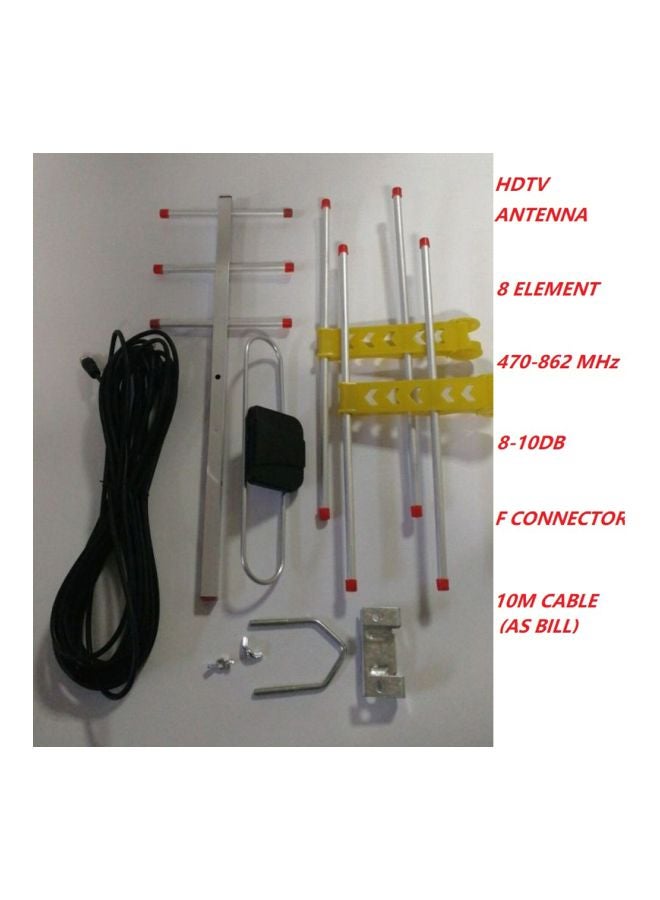 Digital Amplified HDTV Antenna E10792-A Red/Silver/Yellow  - Image 3