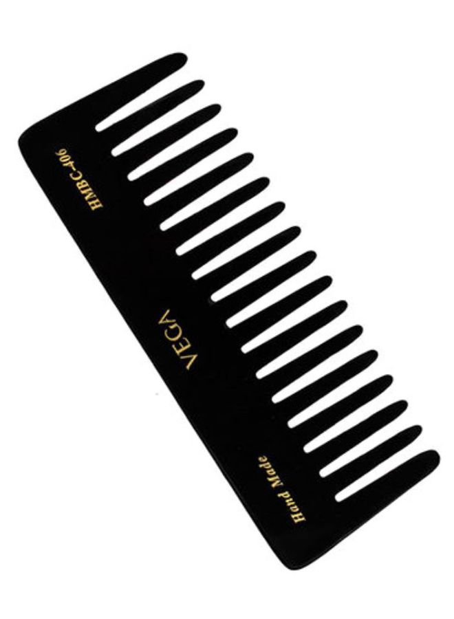 Vega Hand Made Wide Tooth Comb Black  - Image 1
