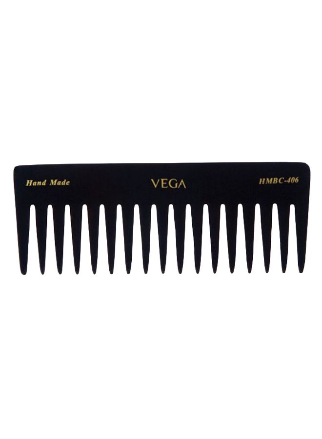 Vega Hand Made Wide Tooth Comb Black  - Image 2