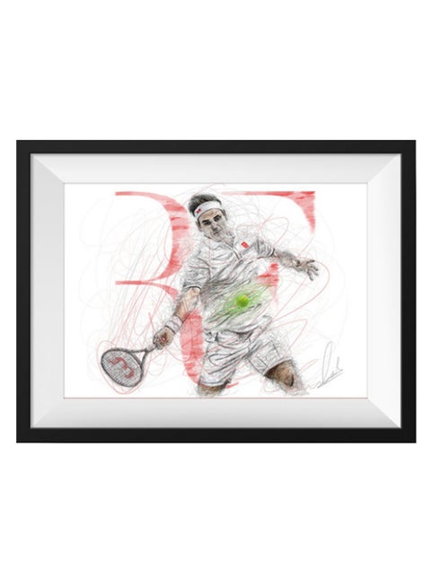 Roger Federer Poster Frame Multicolor 50 x 40centimeter