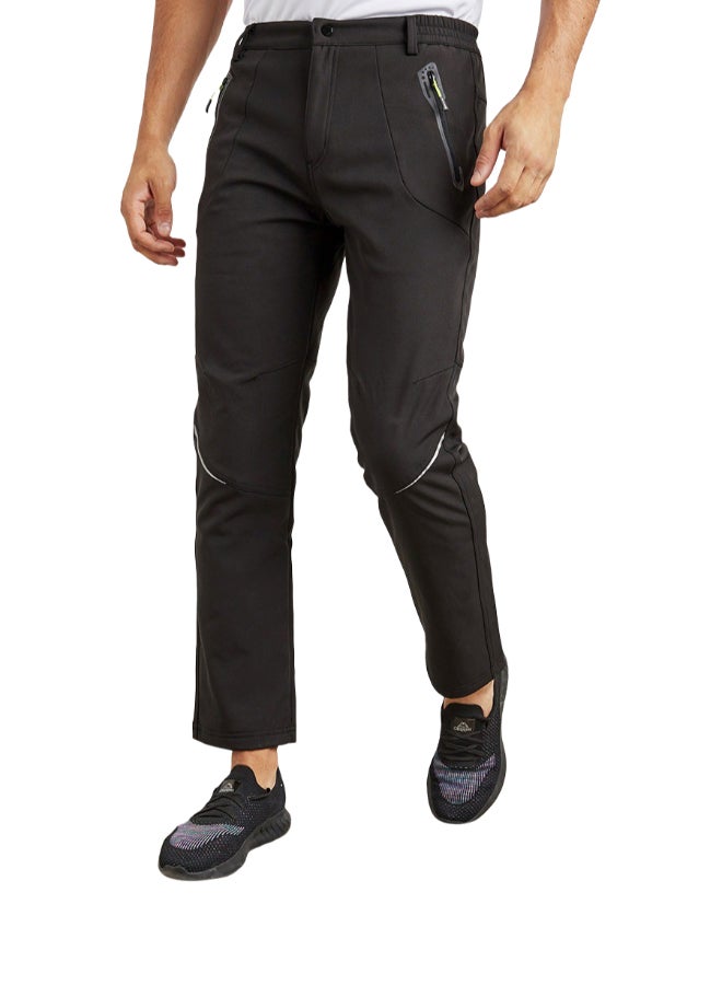 Solid Pattern Sweatpants Black  - Image 1