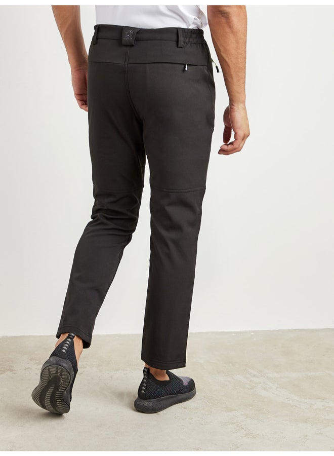 Solid Pattern Sweatpants Black  - Image 2