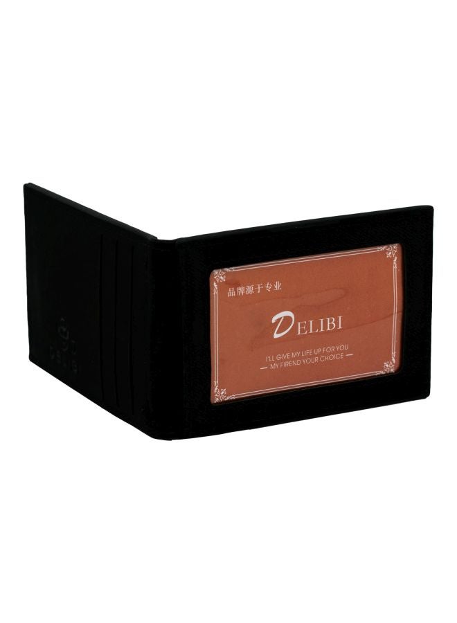 Leather Card Holder Wallet Black - Image 3