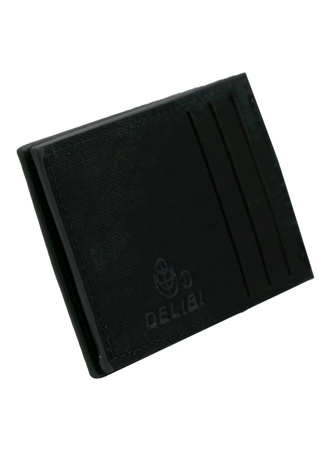 Leather Card Holder Wallet Black - Image 1