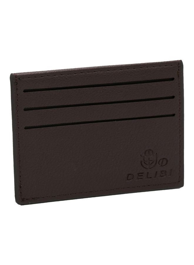 Leather Card Holder Coffee  - Image 1