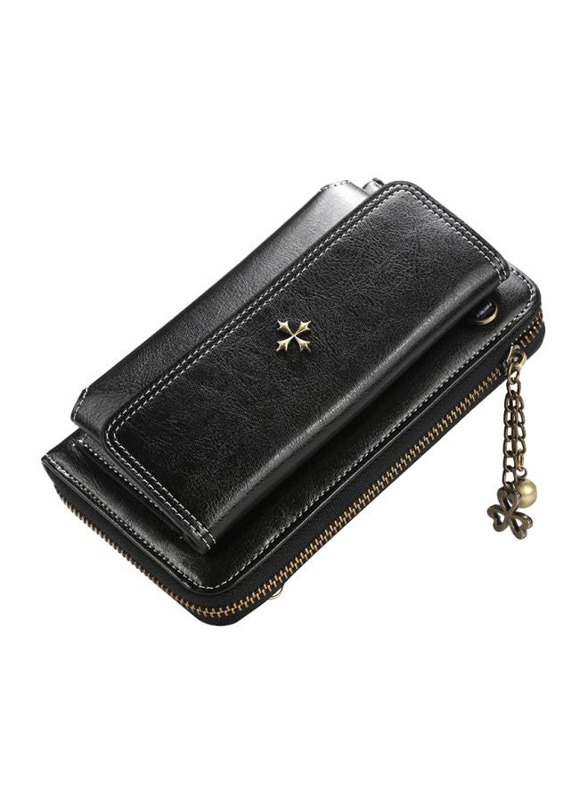 بايلليري محفظة ثنائية الطيات من الجلد مع جيب لحمل الموبايل أسود - Image 1