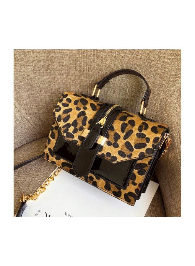 بيوينتي حقيبة كروس بتصميم جلد الفهد بني/أسود - Image 3