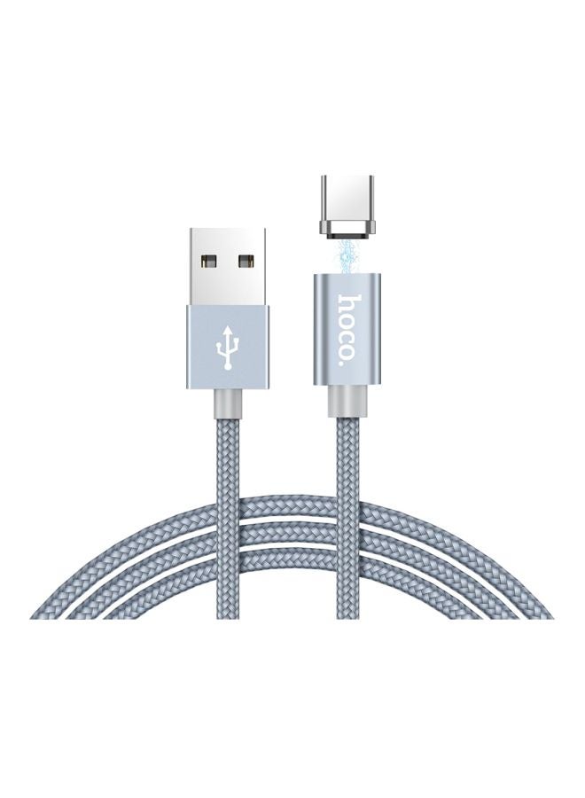 Hoco Magnetic Adsorption Type-C Charging Cable Grey - Image 2