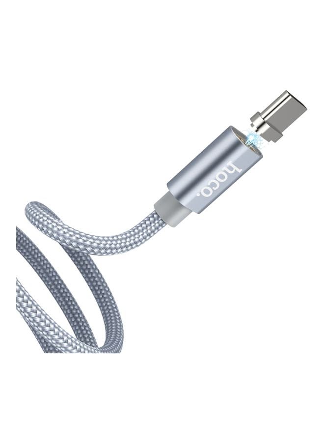 Hoco Magnetic Adsorption Type-C Charging Cable Grey - Image 5