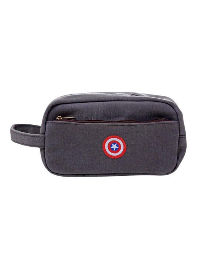 Beauenty Canvas Pencil Case Grey/Blue/Red - Image 1
