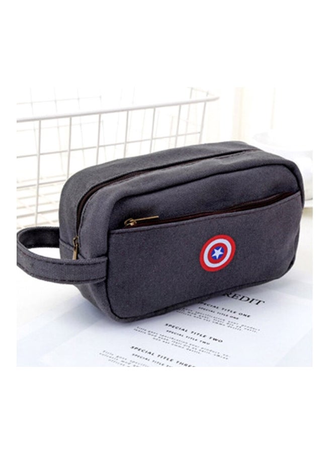 Beauenty Canvas Pencil Case Grey/Blue/Red - Image 2