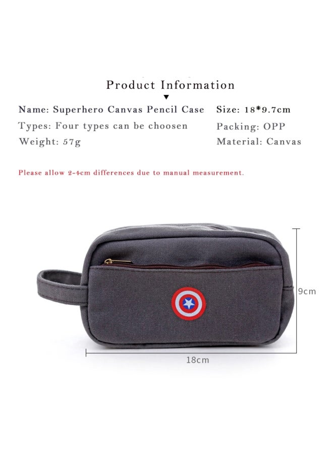 Beauenty Canvas Pencil Case Grey/Blue/Red - Image 3