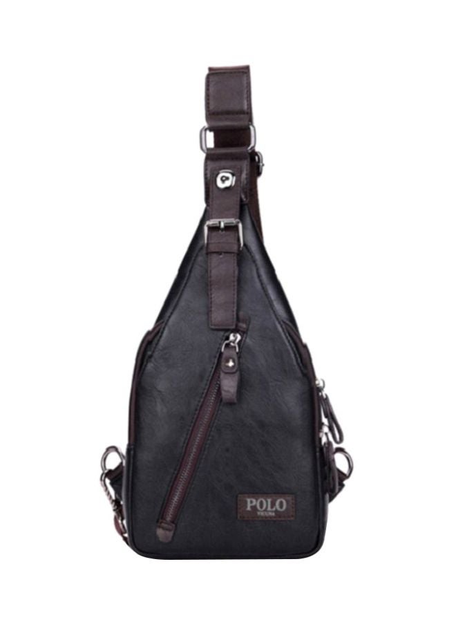 Vicuna Polo Faux Leather Crossbody Bag Black/Brown - Image 1