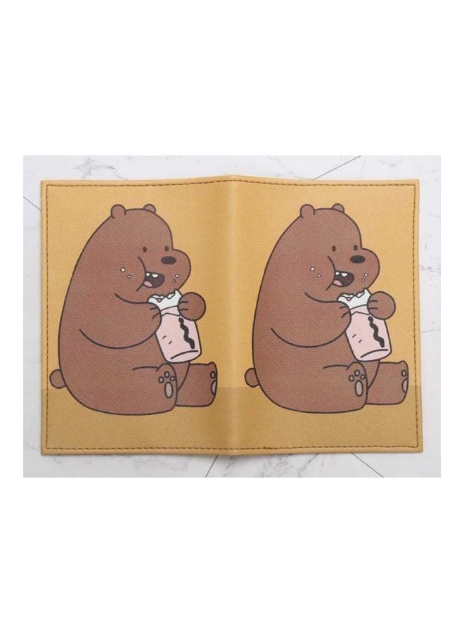 Beauenty PU Leather Card Holder Yellow/Brown  - Image 2