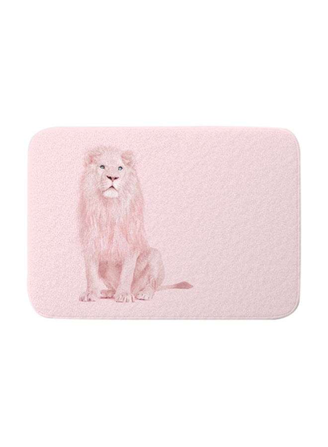 Generic Lion Printed Anti-Slip Doormat Pink 40 x 60cm 