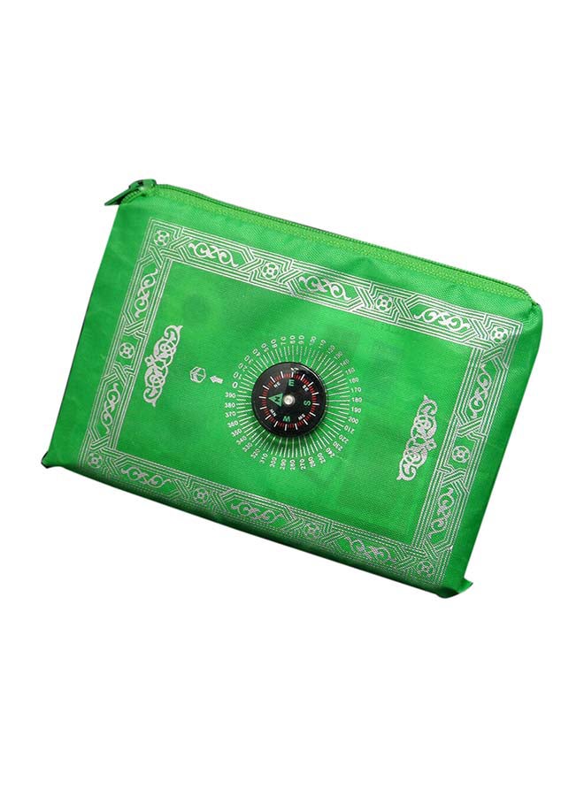 سجادة صلاة محمولة بسحاب أخضر / أبيض / أسود 60 x 30سم