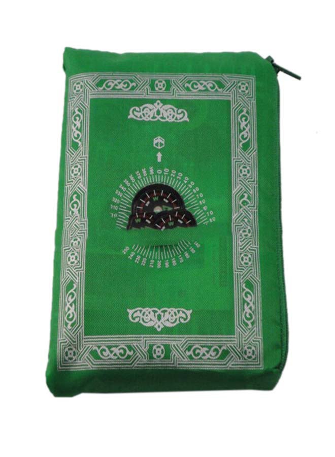 سجادة صلاة محمولة بسحاب أخضر / أبيض / أسود 40 x 60سم