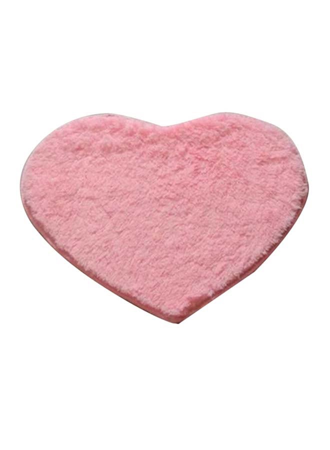 Generic Heart Shaped Anti-Skid Doormat Pink 50 x 40cm 