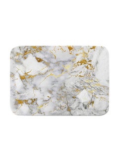 Modern Marble Design Anti-Skid Doormat White/Grey/Gold 40 x 60cm