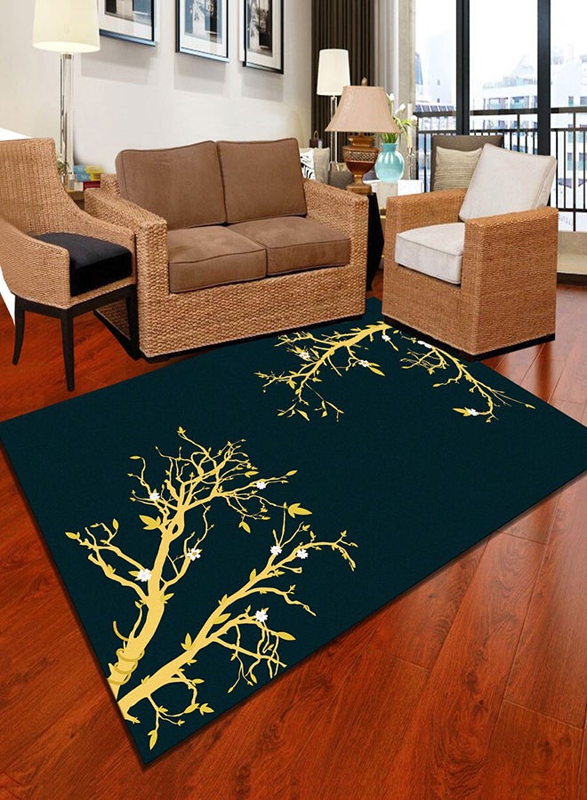 ماركة غير محددة - بساط لغرفة المعيشة بتصميم غصن شجرة أخضر/أصفر 40 x 60سم - Image 1