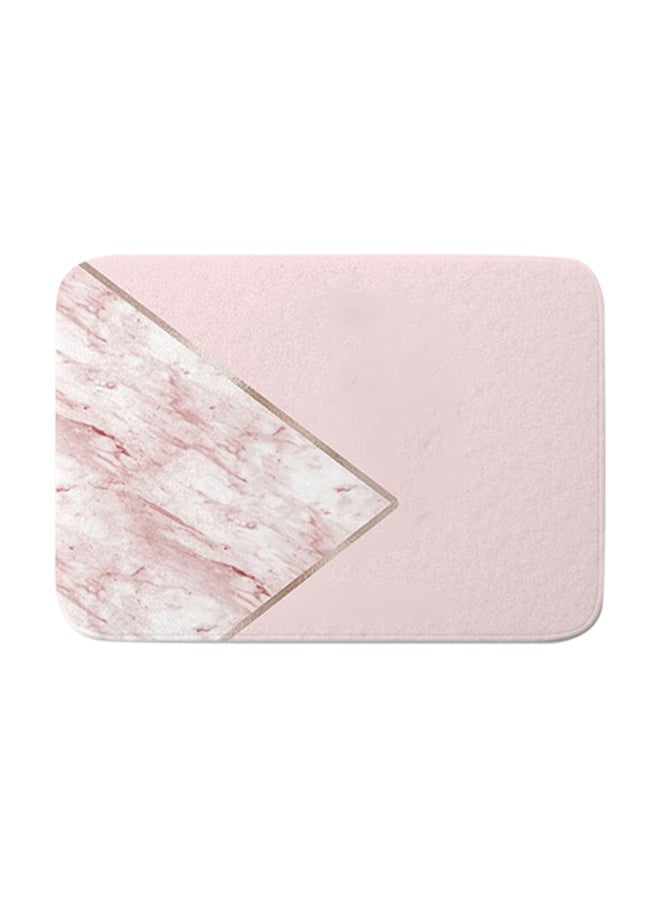 Generic Geometric Marble Pattern Anti-Skid Doormat Pink/White/Gold 40 x 60cm 
