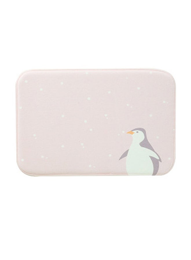 Generic Penguin Printed Anti-Skid Doormat Pink/Green/Grey One Size 