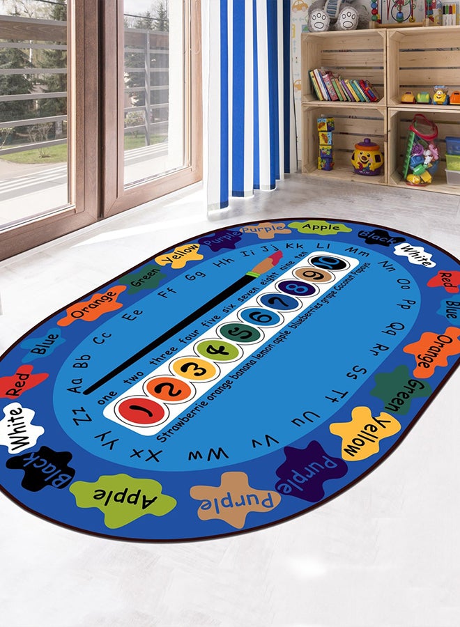 Letter And Word Printed Kid's Room Decor Anti-Skid Rug Multicolour 40 x 60centimeter