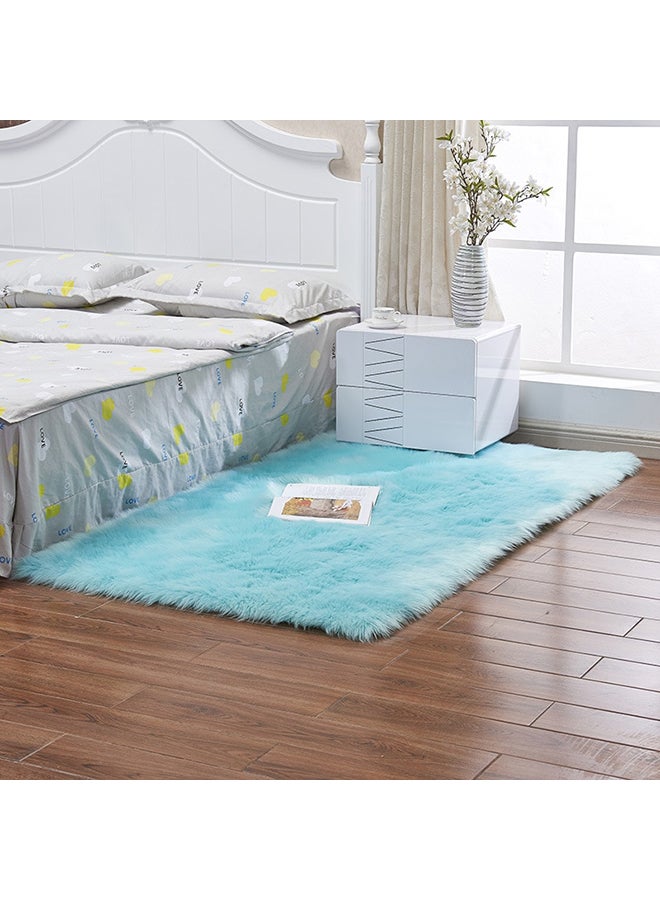 Fluffy Design Anti-Skid Living Room Mat Turquoise 45 x 45cm 