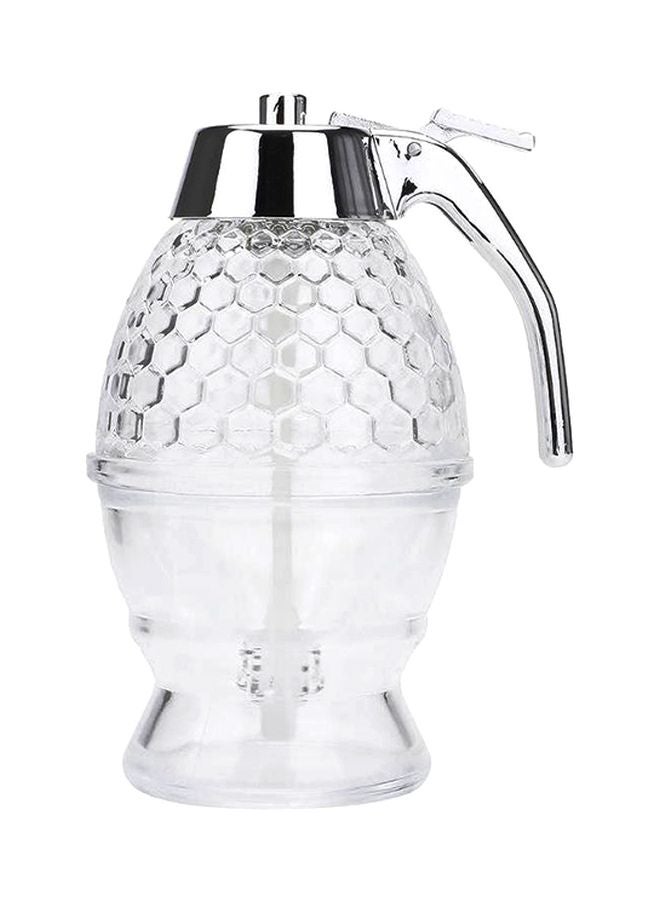 Jeecoo Non Drip Honey Dispenser Clear/Silver 200ml - Image 1