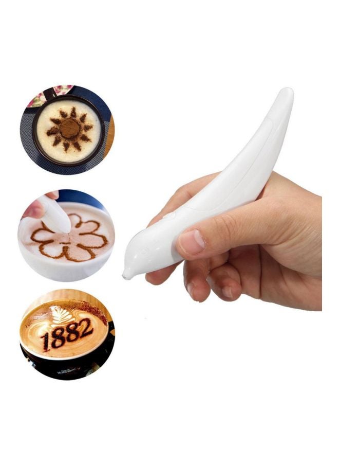 قلم تزيين القهوة والكيك أبيض 8سم - Image 3