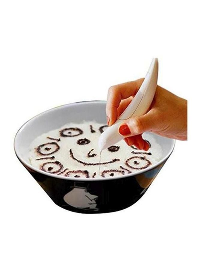 قلم تزيين القهوة والكيك أبيض 8سم - Image 2