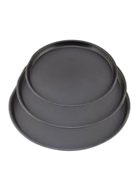 3-Piece Pizza Pan Set Black 26x28x34cm