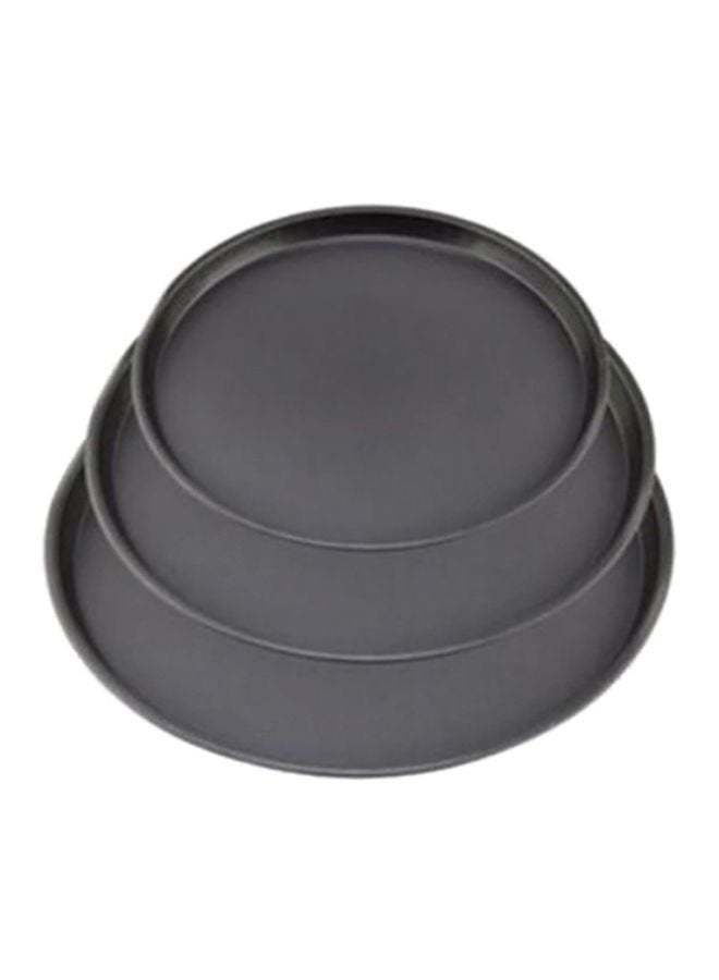 3-Piece Pizza Pan Set Black 26x28x34cm - Image 1