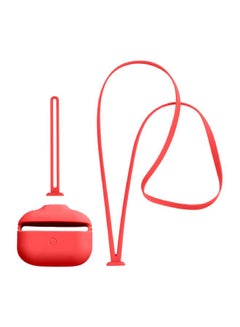Protective Case Cover For Apple AirPods Pro With Hand And Neck Strap Red