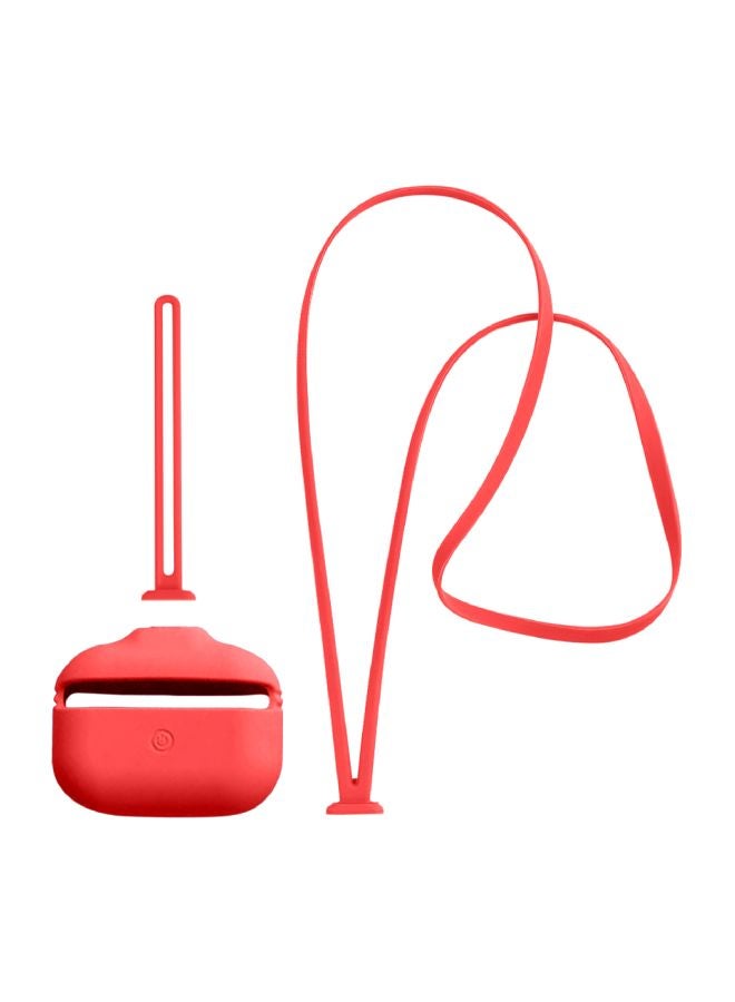 INEIX - Protective Case Cover For Apple AirPods Pro With Hand And Neck Strap Red - Image 1
