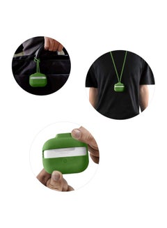 INEIX Protective Case Cover With Hand And Neck Strap For Apple AirPods Pro Dark Green  - Image 3