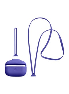 INEIX Protective Case Cover With Hand And Neck Strap For Apple AirPods Pro Dark Violet  - Image 1