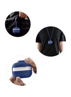 INEIX Protective Case Cover With Hand And Neck Strap For Apple AirPods Pro Dark Blue  - Image 3
