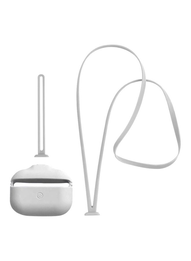INEIX Silicone Case Cover With Hand And Neck Strap For Apple AirPods Pro White  - Image 1